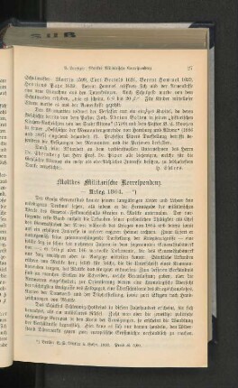 Moltkes Militärische Korrespondenz. - Krieg 1864. - *)