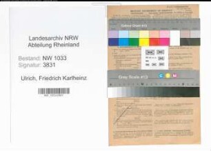 Entnazifizierung Friedrich Karlheinz Ulrich , geb. 24.03.1922 (Kaufm.Angest.)