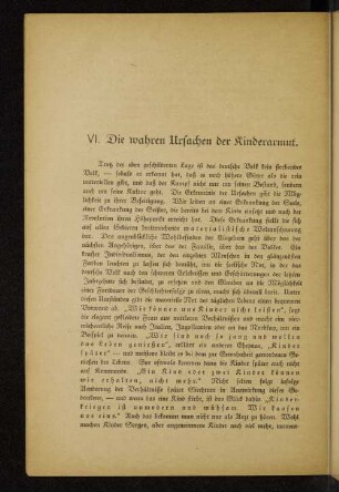 VI. Die wahren Ursachen der Kinderarmut.