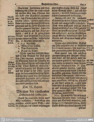Das VI. Capitel. Wie man den rauchenden Oefen leichtlich helffen solle.