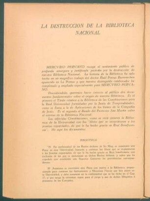 La destrucción de la Biblioteca Nacional