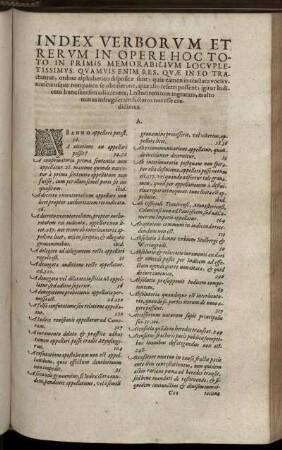 Index Verborum Et Rerum In Opere Hoc Toto In Primis Memorabilium Locupletissimus ...