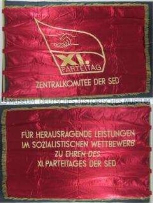 Ehrenbanner des Zentralkomitees der sozialistischen Einheitspartei Deutschlands zum 11. Parteitag 1986