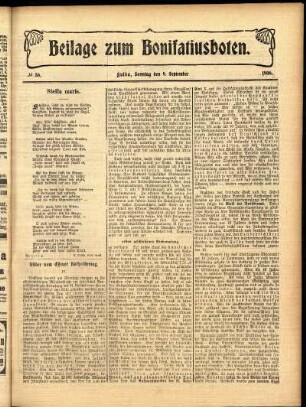 Zweite Ausgabe vom Sonntag, den 09. September 1906.