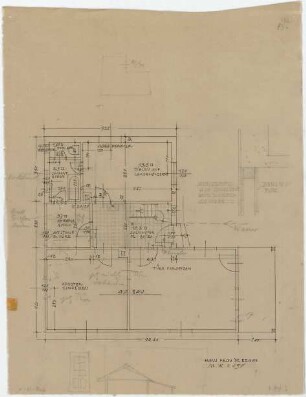 Döllgast, Hans; Haus Frau Dr. Braun, Umbau - Grundriss; Detailskizzen
