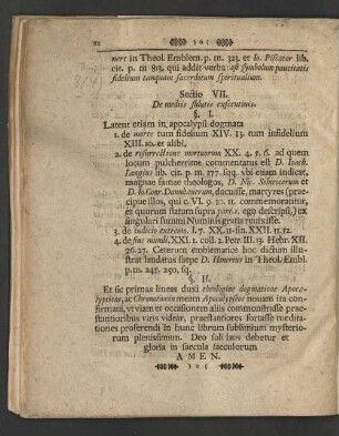 Sectio VII De mediis salutis exsecutivis