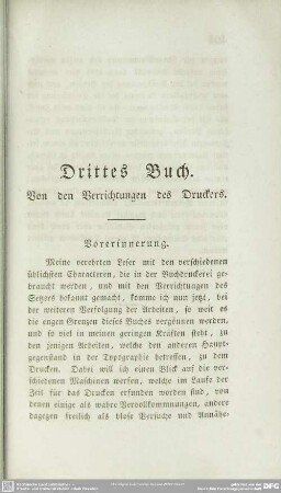 Drittes Buch. Von den Verrichtungen des Druckers