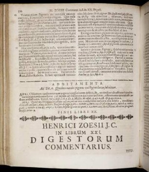 In Librum XXI. Digestorum Commentarius. - In Librum XXIII. Digestorum Commentarius.