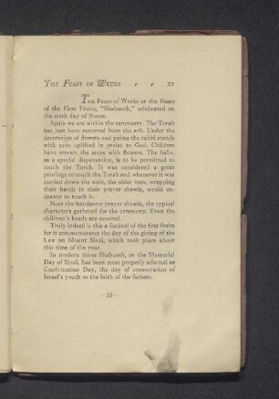The Feast of weeks XV