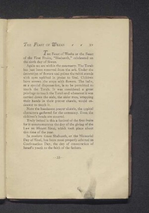 The Feast of weeks XV