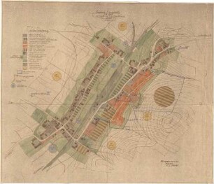 Gsaenger, Gustav; Moosburg - Langenbach (Bayern); Bebauungspläne - vorläufiger Wirtschaftsplan, Variante Vorschlag 1 (Lageplan)