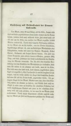 III. Entstehung und Beschaffenheit der Sonnenfinsternisse