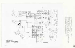 Sanatorium Ebingen (Diplomarbeit bei Peter Poelzig): Grundriss Erdgeschoss 1:200
