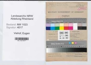 Entnazifizierung Eugen Viehof , geb. 28.02.1916 (Betriebsleiter)