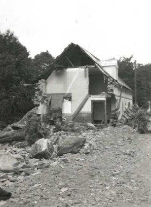 Schönwald (Krásny Les). Hochwasserkatastrophe im obersten Gottleubatal 08./09.07.1927. Zerstörte Häuser