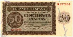 Geldschein, 50 Pesetas, 21.11.1936