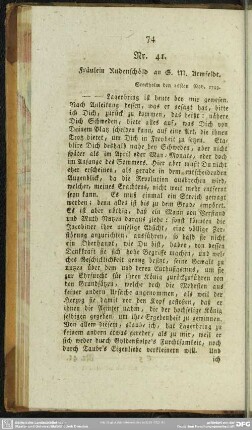 Nr. 41. Fräulein Rudenschöld an G. M. Armfeldt. Stockholm den 26sten Nov. 1793
