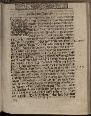[Eine Christliche Leichpredigt.]