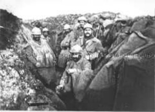 Französische Soldaten im Schützengraben