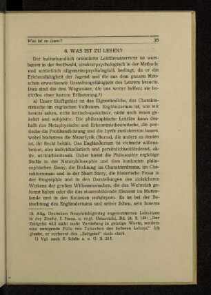 6. Was ist zu lesen?