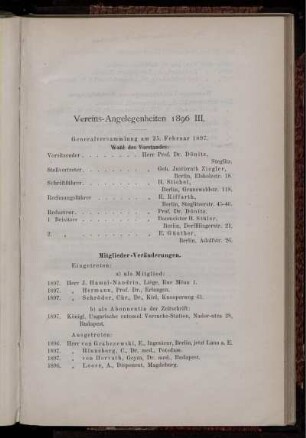 Vereins-Angelgenheiten 1896 III.