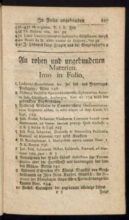 An rohen und ungebundenen Materien