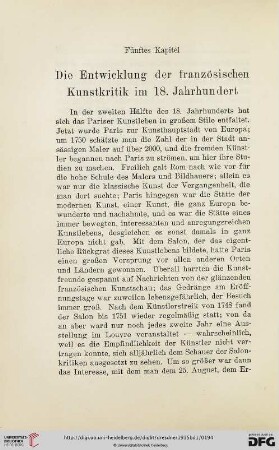 Fünftes Kapitel: Die Entwicklung der französischen Kunstkritik im 18. Jahrhundert