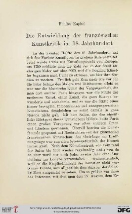 Fünftes Kapitel: Die Entwicklung der französischen Kunstkritik im 18. Jahrhundert
