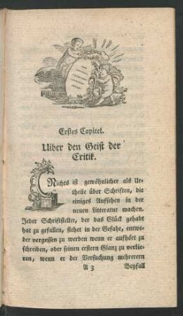 Erstes Capitel. Uiber den Geist der Critik