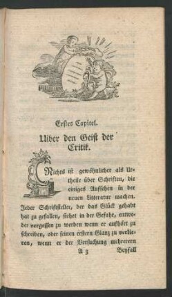 Erstes Capitel. Uiber den Geist der Critik
