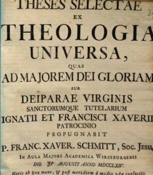 Theses Selectae Ex Theologia Universa