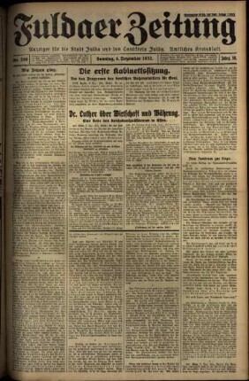 Erste Ausgabe vom Sonntag, den 04. Dezember 1932.
