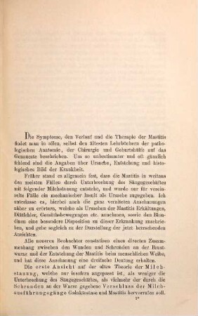 Zur vergleichenden pathologischen Anatomie und Ätiologie der Mastitis : von Carl Schlösser