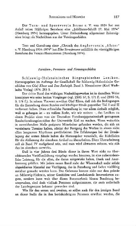 Rezensionen und Hinweise : Familien-, Personen- und Firmengeschichte