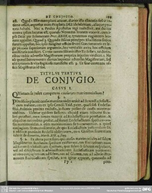 Titulus Tertius. De Coniugio