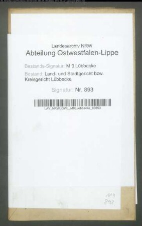 Erblasser: Münstermann, Christian Ludwig Gottlieb: