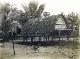 "Neues unvollendetes Haus, mit Baugerüst, Fisoa"