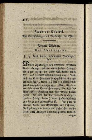 Zweyter Abschnitt. Von Ahndungen.