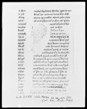 Augustinus, Enarrationes in Psalmos 1-50 — Initiale P, Folio 70 recto
