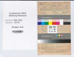 Entnazifizierung Karl Bertges, geb. 09.05.1898 (Postschaffner)