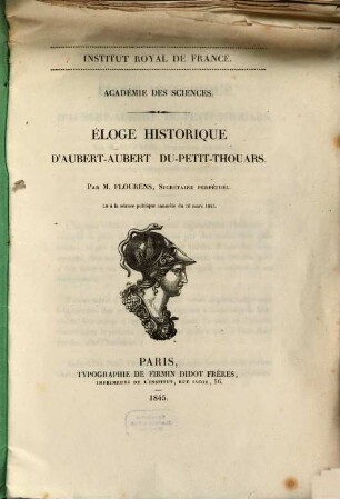 Éloge historique d'Aubert-Aubert Du-Petit-Thouars : Lu à la séance publique annuelle du 10 mars 1845