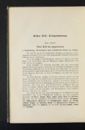 I. Entstehung, Vorkommen und verschiedene Arten des Torfes