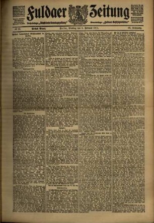 Erste Ausgabe vom Montag, den 06. Februar 1911.