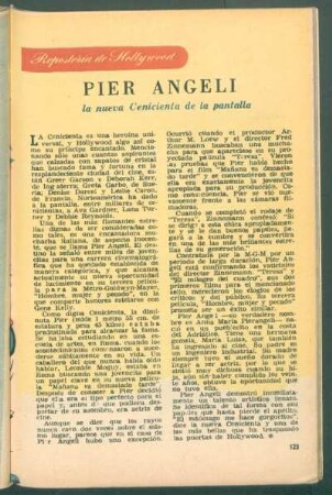 Pier Angeli, la nueva Cenicienta de la pantalla : Repostería de Hollywood
