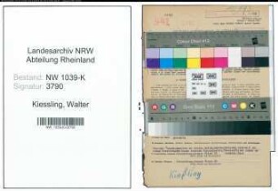 Entnazifizierung Walter Kiessling , geb. 16.06.1891 (Finanzangestellter)