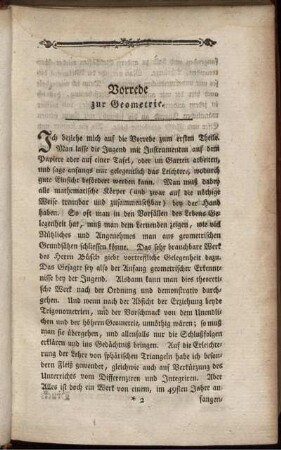 Vorrede zur Geometrie.