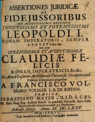 Assertiones Juridicae De Fidejussoribus