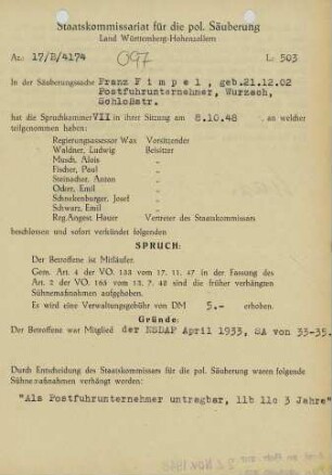 Fimpel, Franz