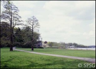 Potsdam, Neuer Garten, Parkansicht, Blick auf die Meierei und den Jungfernsee.