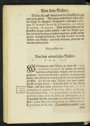 Von dem ordentlichen Richter/ Cap. III.